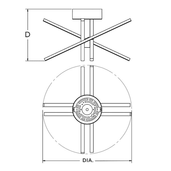 Jaxx Flushmount - LED 32W - 1800 Lm - 120V - Satin Brass